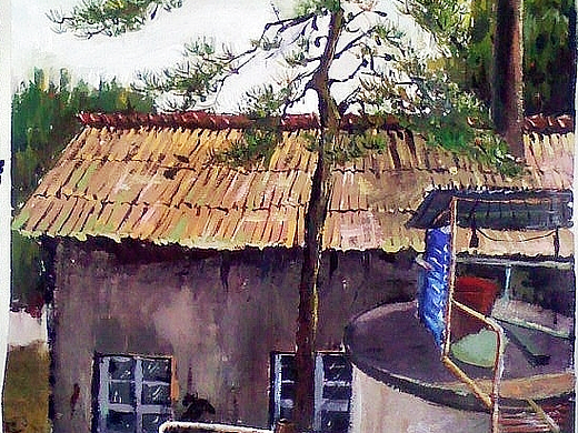 水粉山水