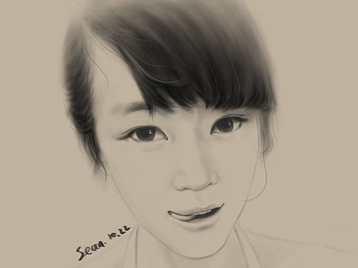 女生头像素描