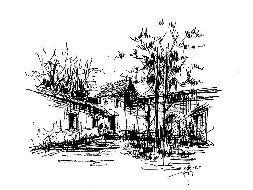 阿王速写建筑风景手绘