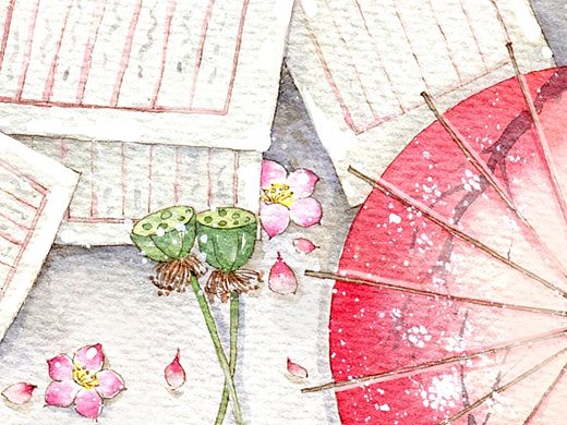 古风水彩插画
