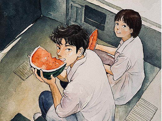 一些水彩人物插画