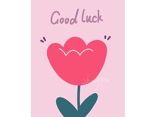 原创插画/壁纸/图案设计_郁金香 好运