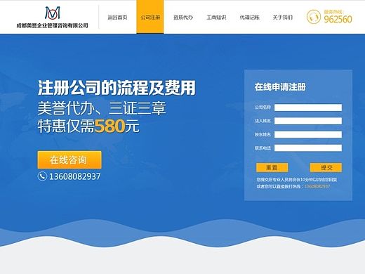 企业网站流程说明页面