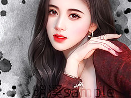 一组水墨风格转手绘