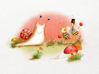 数码水彩儿童插画寒假班学员作品展示