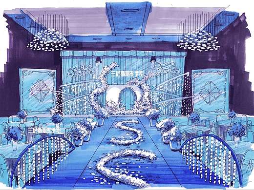 婚礼手绘徒手画