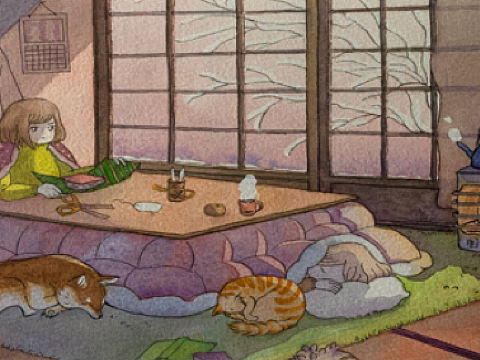 临摹2020水彩插画