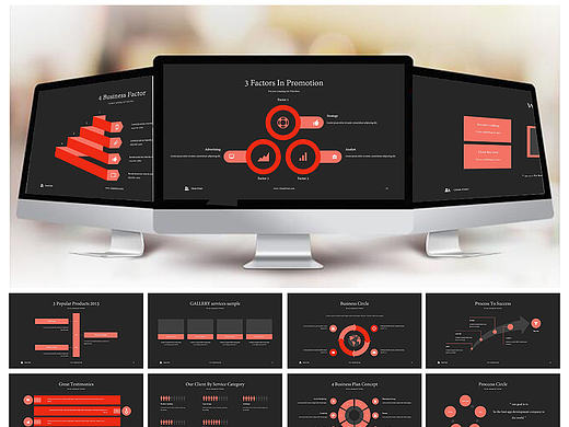黑红双色商务贸易商业计划书精美动画PPT模板