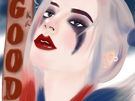 小丑女  头像 插画