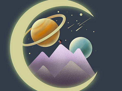 月，星球，距离（个人主页-ZNDI2ODM0MjA=） - 创作习作 - 站酷设计师918max原创素材 - 站酷ZCOOL