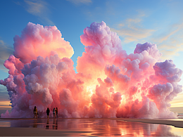 055期｜Midjourney｜粉色煙火