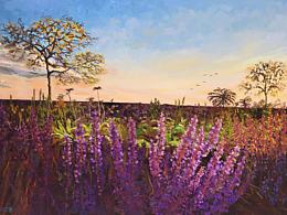 《藍(lán)紫色的鼠尾草》油畫
