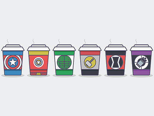 漫威系列主题咖啡杯（个人主页-ZMjIwNDM3MjA=） - 概念设定 - 站酷设计师DangWingKei原创素材 - 站酷ZCOOL