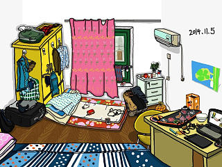 画杭州出租屋内