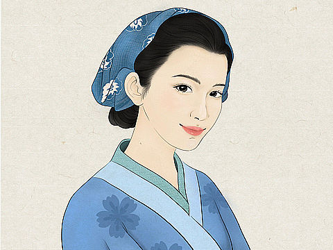 工笔画女孩