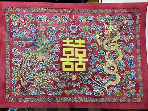 龙凤呈祥手绘水彩