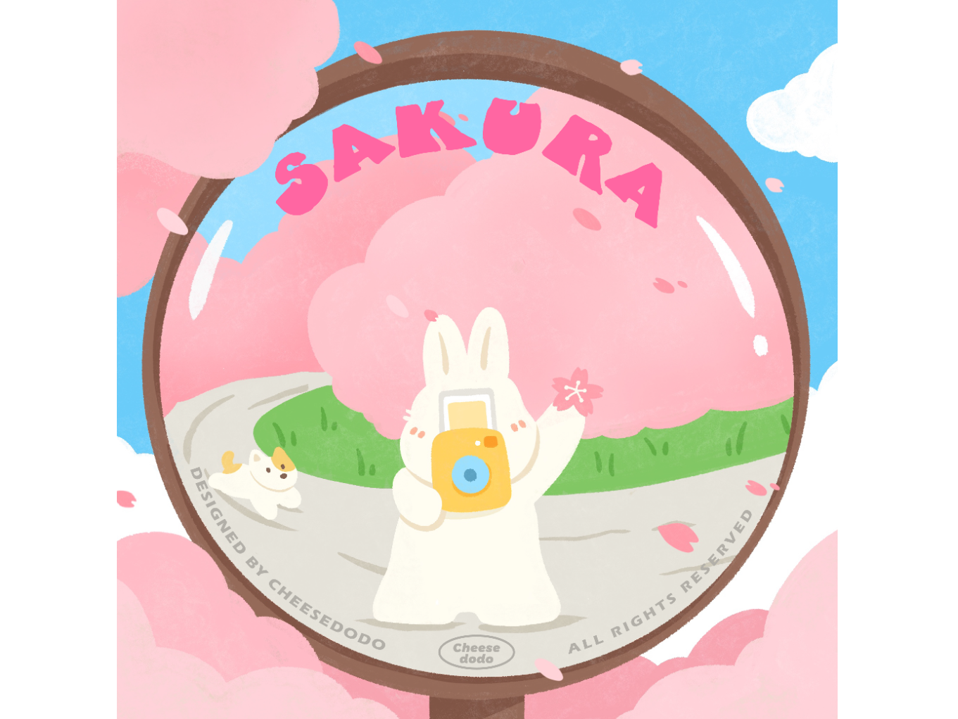 Cheebi下巴兔｜春天一起去看樱花吧~_GOODDAY_-站酷ZCOOL