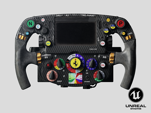 UE5写实渲染作品--F1（法拉利SF70H）方向盘