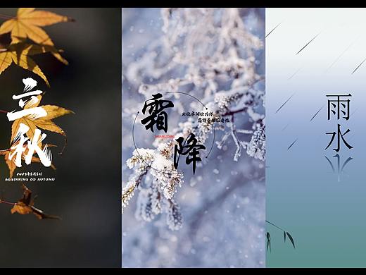 24节气海报（雨水、立秋、霜降）