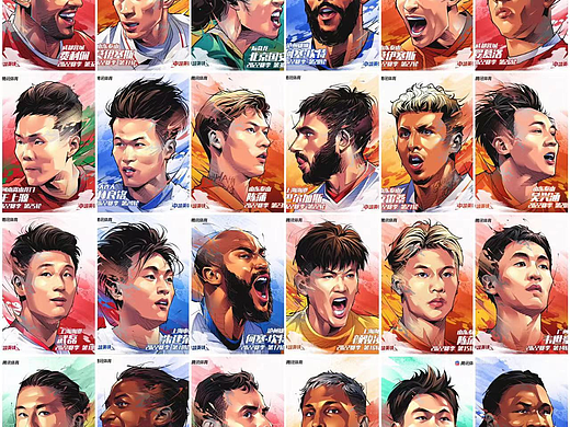 腾讯体育中超英雄2022赛季插画颁奖合集 足球美漫写实