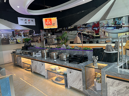 展厅设计自助餐展台设计台面布菲炉摆放