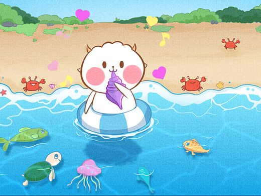 夏日海边游玩