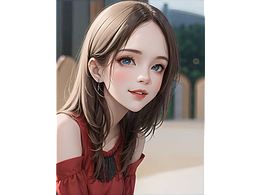 阳关美女手绘