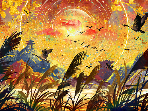 【国风插画】LAN工作室 X 十曲系列 《平沙落雁》 NFT