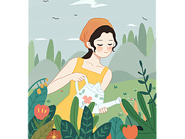 森系插畫 植樹節(jié)