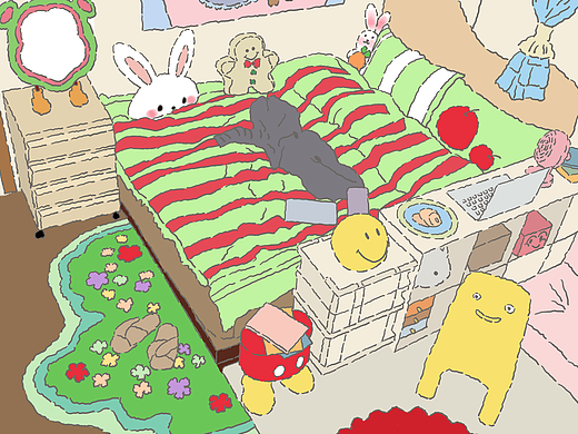 女孩的卧室（个人主页-ZNjcxMTY0NzI=） - 创作习作 - 站酷设计师罗昭懿原创素材 - 站酷ZCOOL