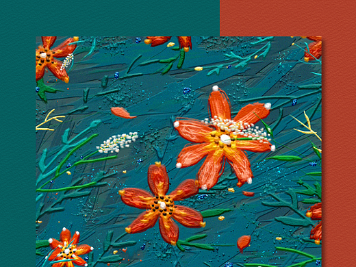 油画花