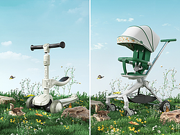 产品渲染/滑板车渲染