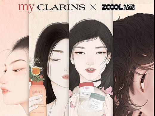 my CLARINS“植为愈见你”系列插画 || 好食肌 长绽放