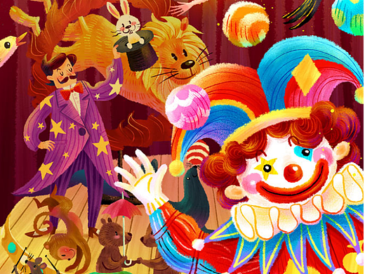 拼图插画《马戏团》