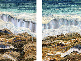 纤维艺术设计纯手工毛线编织系列作品《海浪》