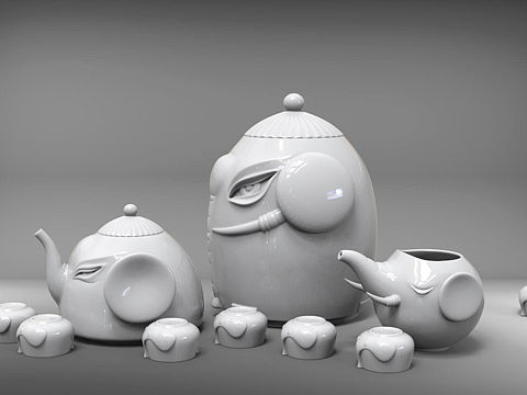 【祥和家族】大象主题茶具系列设计作品