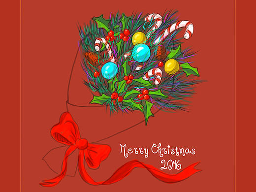 送你一束圣诞花（个人主页-ZMTk1ODg3NTY=） - 创作习作 - 站酷设计师可琳娜Klreana原创素材 - 站酷ZCOOL