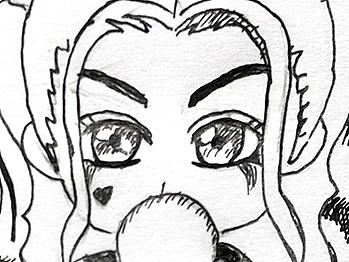 自杀小队 Q版本 小丑女 钢笔画（个人主页-ZMjM4MDkyMzY=） - 商业插画 - 站酷设计师虚空非行空原创素材 - 站酷ZCOOL