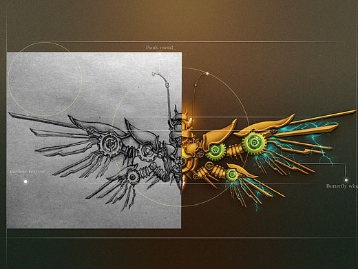 機械 工業(yè)感（手繪稿+效果圖）（個人主頁-ZMTUwNzQ4NTI=） - 其他UI - 站酷設(shè)計師戴草帽的喵原創(chuàng)素材 - 站酷ZCOOL