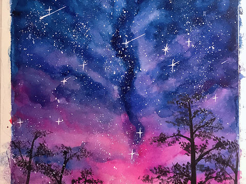 16k水彩星空步骤（个人主页-ZNDYxMDQ0NTY=） - 绘画 - 站酷设计师Z71199807原创素材 - 站酷ZCOOL