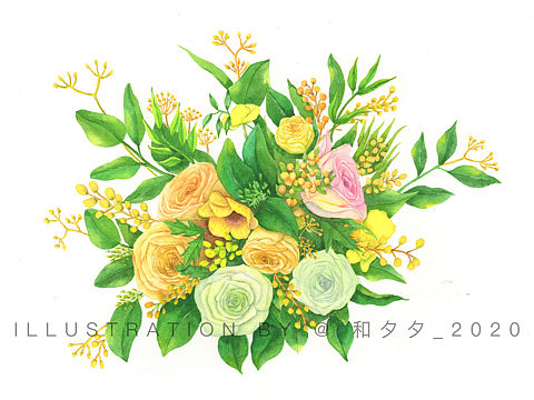 繁花锦簇/水彩花卉植物插画