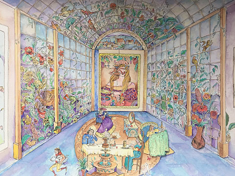 手绘水彩-藤蔓里的清晨