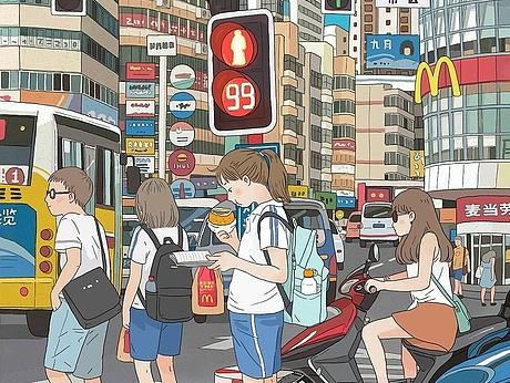 麦当劳合作插画－带过程