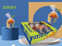 沃柑包装设计全案,陈列物料,撞色搭配