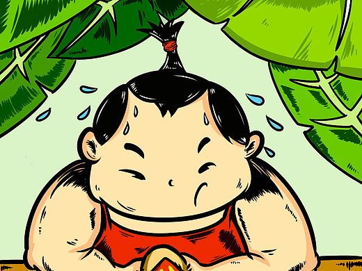 春分涂鸦－胖娃在竖蛋（个人主页-ZMTUyMDQyNjA=） - 新锐潮流插画 - 站酷设计师三狗玩偶原创素材 - 站酷ZCOOL