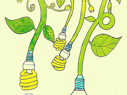 绿色环保为主题插画