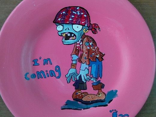 植物大战僵尸盘子画