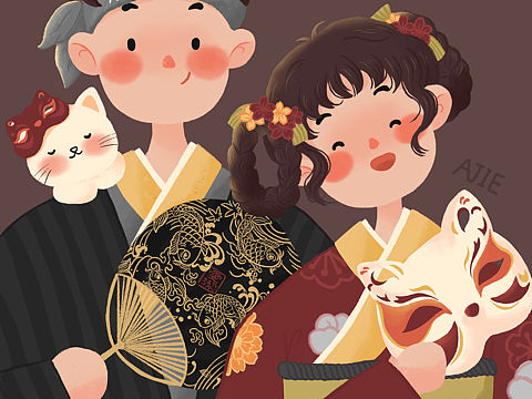情侣插画｜我们