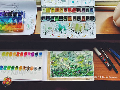 水彩风景 | 窗外