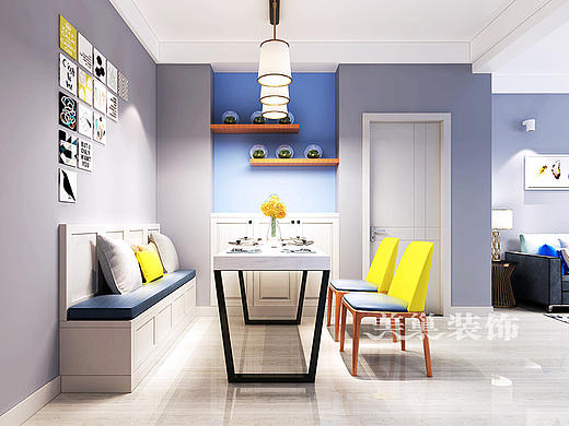 郑州正商书香华府装修样板间90平两室两厅简欧风格设计方案